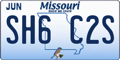 MO license plate SH6C2S