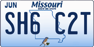 MO license plate SH6C2T