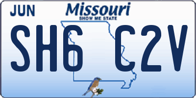 MO license plate SH6C2V