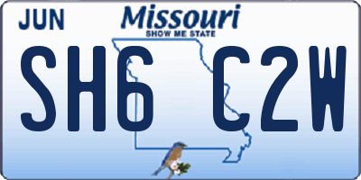 MO license plate SH6C2W