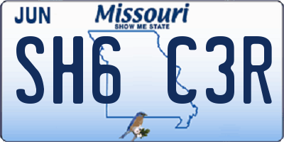 MO license plate SH6C3R