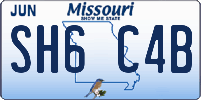 MO license plate SH6C4B