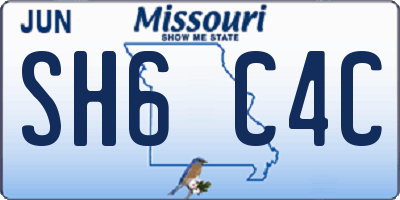MO license plate SH6C4C