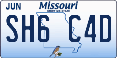 MO license plate SH6C4D