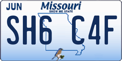 MO license plate SH6C4F