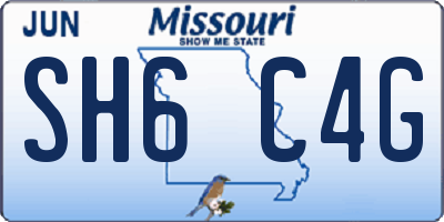 MO license plate SH6C4G