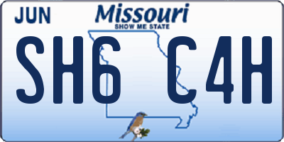 MO license plate SH6C4H