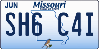 MO license plate SH6C4I