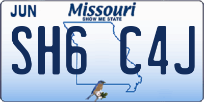 MO license plate SH6C4J