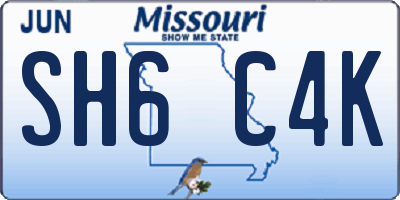 MO license plate SH6C4K