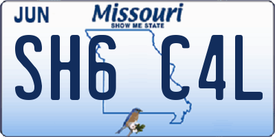 MO license plate SH6C4L