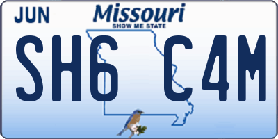 MO license plate SH6C4M