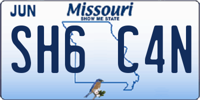 MO license plate SH6C4N