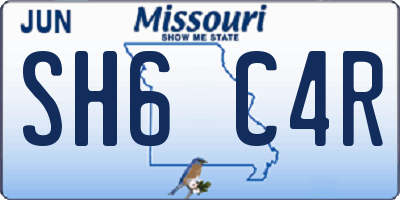 MO license plate SH6C4R