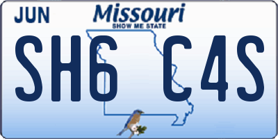 MO license plate SH6C4S
