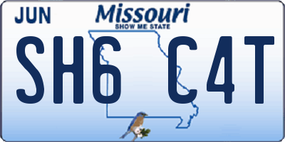 MO license plate SH6C4T