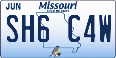 MO license plate SH6C4W