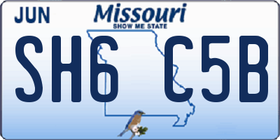 MO license plate SH6C5B