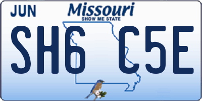 MO license plate SH6C5E