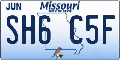 MO license plate SH6C5F