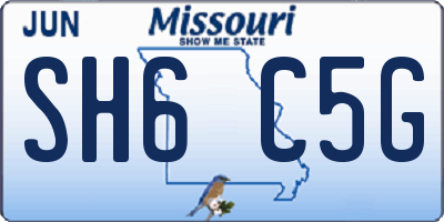 MO license plate SH6C5G