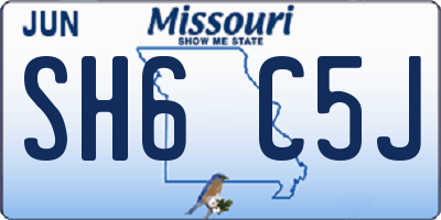 MO license plate SH6C5J