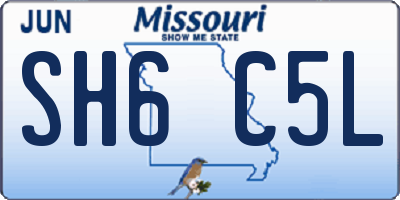 MO license plate SH6C5L