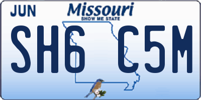 MO license plate SH6C5M