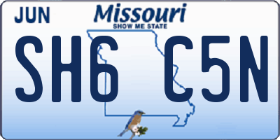 MO license plate SH6C5N