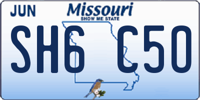 MO license plate SH6C5O