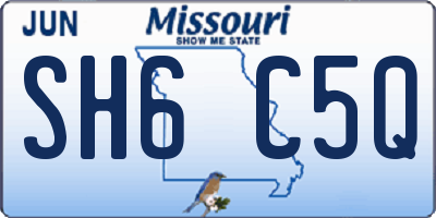 MO license plate SH6C5Q