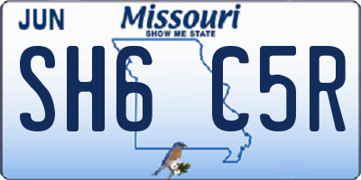 MO license plate SH6C5R