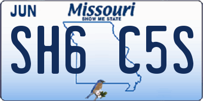 MO license plate SH6C5S