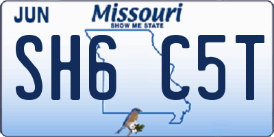 MO license plate SH6C5T