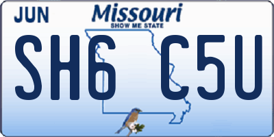 MO license plate SH6C5U