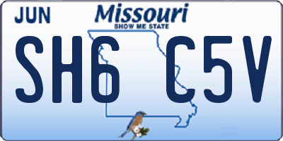 MO license plate SH6C5V