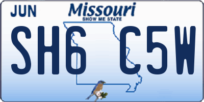 MO license plate SH6C5W