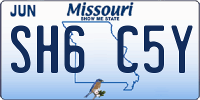MO license plate SH6C5Y