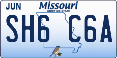 MO license plate SH6C6A