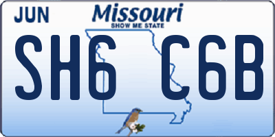 MO license plate SH6C6B