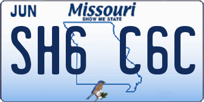 MO license plate SH6C6C