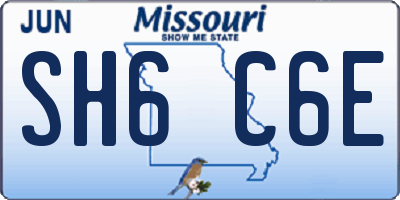 MO license plate SH6C6E