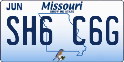 MO license plate SH6C6G