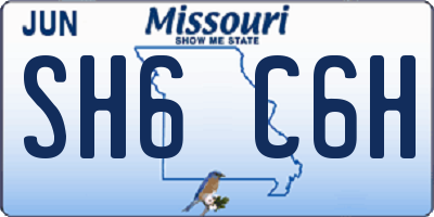 MO license plate SH6C6H