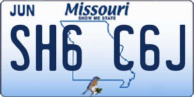 MO license plate SH6C6J