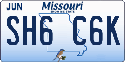 MO license plate SH6C6K