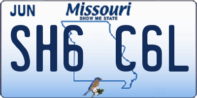 MO license plate SH6C6L