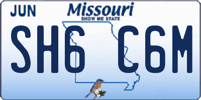 MO license plate SH6C6M