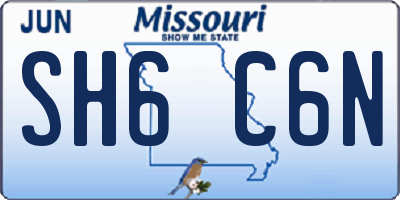 MO license plate SH6C6N