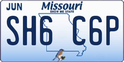 MO license plate SH6C6P